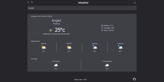 Application météo